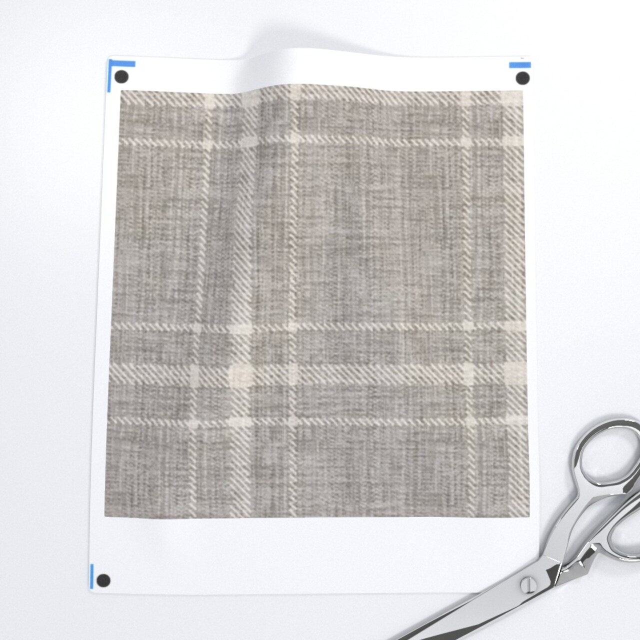 Grey Tartan Farmhouse Academia Plaid Large Neutral Scale Cottagecore Grandmillennial Custom Printed Fabric by Spoonflower Various Fabrics by the Yard or Fat Quarter